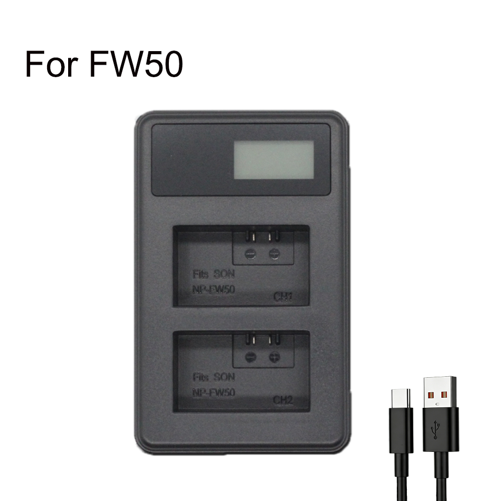 Sony Camera Zv-E10 - Ładowarka dwukanałowa NP-FW50 z ekranem LCD